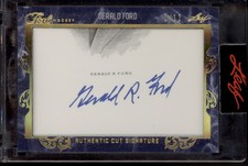 2020-21 Leaf Pearl Hockey President Gerald Ford Cut Signature Auto RARE SSP /12
