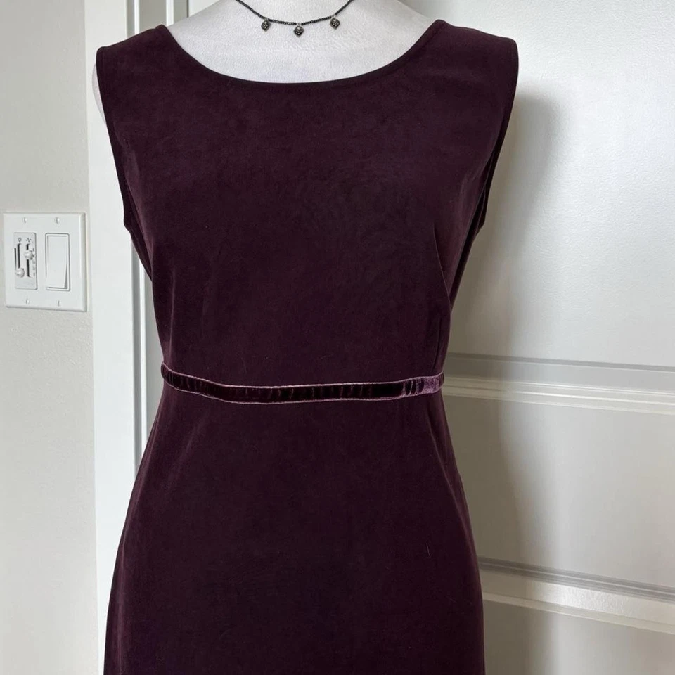 Maxi Vestido Vaina Amanda Smith Vintage Años 90 Borgoña Sin Mangas Talla 8 Pequeño Foto 2 de 4