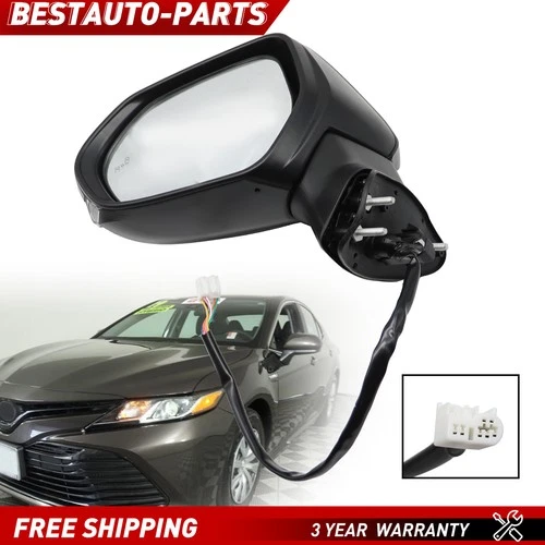 Left Driver Side Mirror W/ Heated Blind Spot Signal for 2018-2022 Toyota Camry