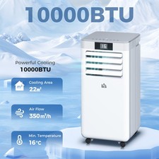 10000 BTU Mobile Air Conditioner Portable AC Unit w/ RC, for Bedroom, White