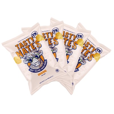Potato Chips Original Sea Salt Fried in Beef Tallow 7oz Bag Pack of 4