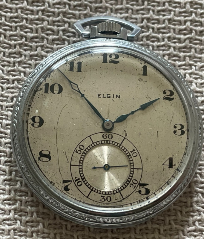 -12s Elgin 17j   OF Pocket Watch .