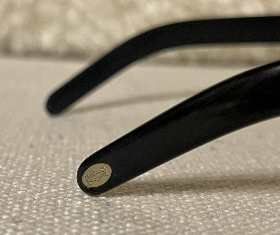 Gafas de sol de diseñador para mujer CARTIER vintage negras Joyce De Cartier años 90 Foto 3 de 4