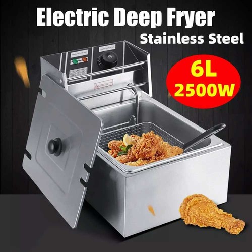 2500W 6L Commercial Electric Deep Fryer Fat Chip Fry Pot Tank Stainless Steel C - Picture 2 of 9