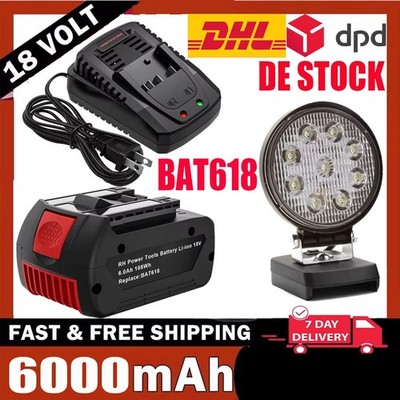 8,0Ah für Bosch 18V Akku Professional GBA GSR BAT618 BAT619 /Arbeitslicht Li-Ion