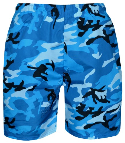 Camouflage Swim Shorts Beach Surf Camo Print Lightweight w/ Built-In Net Brief - Picture 3 of 8