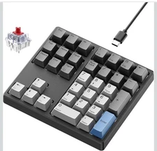 Mechanical Number Pad,34 Key Wired USB Numeric Keypad White Backlit Hot Swappabl