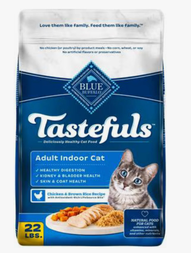 ⚡️Blue Buffalo Tastefuls Chicken & Brown Rice Adult Indoor Dry Cat Food 22lb Bag