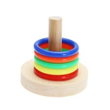 1 Set Wooden Bird Training Toys Parrot Training Colorful Stacking Rings Toy