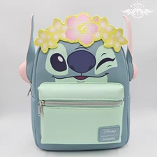 Loungefly Disney Stitch Flower Crown Figural Mini Backpack New