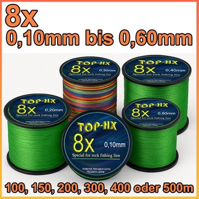 Angelschnur 8fach geflochten braided line X8 100m - 500m 0,10 - 0,60mm