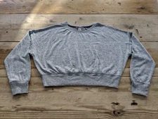 Victoria’s Secret Light Gray Solid X-LARGE Cozy Crop Long Sleeve Sleep Top VS!!