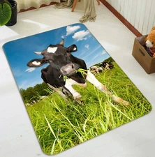 3D Cow Eating Grass O3245 Animal Non Slip Rug Mat Elegant Photo Carpet Fay