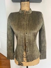 Krizia Crinkle Metallic Gold Jacket Size 44 (ja500