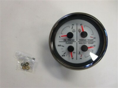 FARIA SG8010A COACH BUS MULTI FUNCTION GAUGE WHITE FACE / BLACK BEZEL