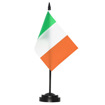 ANLEY Ireland Deluxe Desk Flag Set - 6 x 4 Inch Irish Desktop Flag