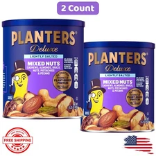 Planters Mixed Nuts, Lightly Salted Deluxe Mixed Nuts, 15.25 Ounce, 2 Pack