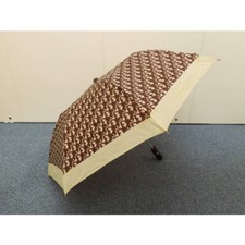 Folding umbrella, Christian Dior, vintage, Trotter, dark red, silver hardware