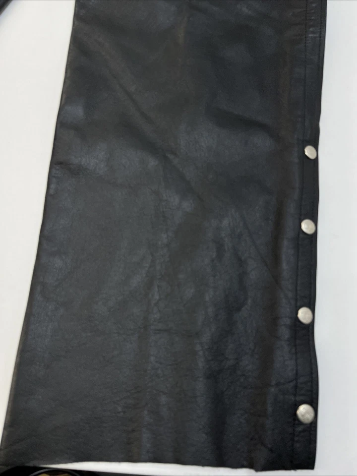 Interstate Leather Zip Snaps Buckle Chaps Men 5XL Black - Imagem 4 de 4