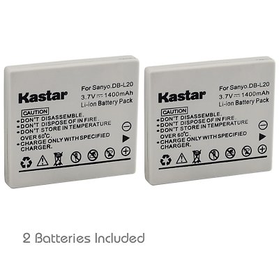 2x Kastar Battery for Sanyo DB-L20 Xacti DMX-CA6 DMX-CA8 DMX-CA9