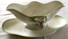 PORCELAINE DE LIMOGES SAUCIÈRE ANCIENNE SUR DORMANT CHIFFRÉE