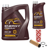 MotoröL Set Mannol Energy Premium 5W-30 6 Liter + ÖLfilter FüR Mercedes C-Klasse