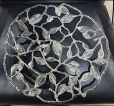 Michael Aram Botanical Leaf Bread Basket Silver Gorgeous Nickleplate Handmade