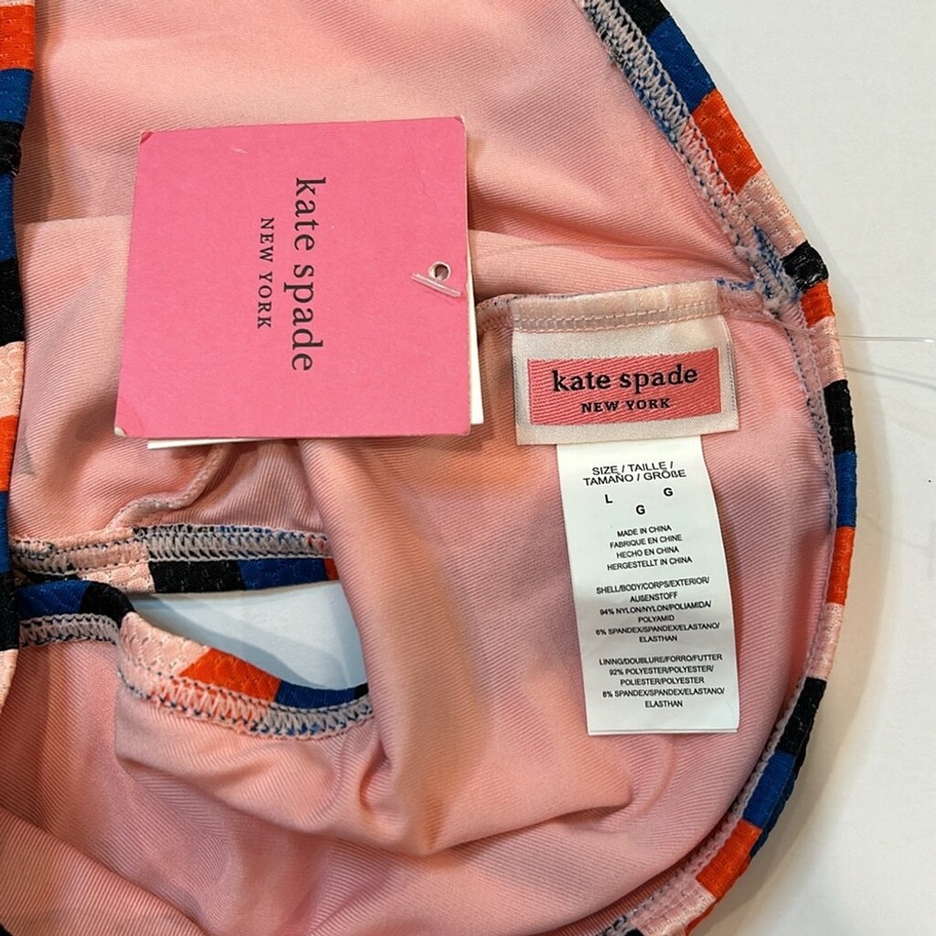 NWT Kate Spade High Waist Bikini Bottom Swim Cruise Striped Large thumbnail 8