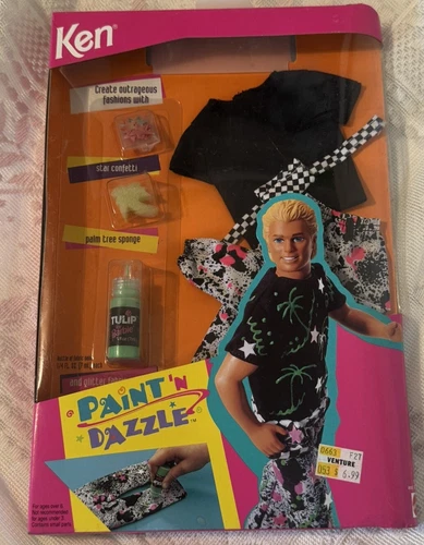 Vintage Mattel 1993 KEN Paint 'N Dazzle Fashions Rare #10075 NIB