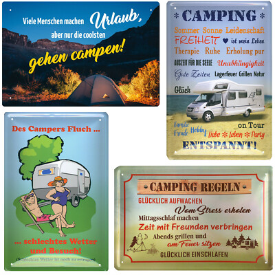 Camping Camper Wohnmobil Blechschilder 20x30cm lustige Sprche Caravan  zelten | eBay.de