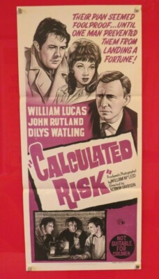 BERECHNETES RISIKO ORIGINAL 1963 DAYBILL KINO FILMPLAKAT William Lucas 