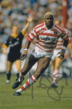 MARTIN OFFIAH HAND SIGNED 6X4 PHOTO WIGAN WARRIORS RUGBY LEAGUE AUTOGRAPH 4