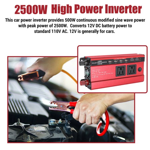 5000W Convertidor DC 12V/24V A 110VAC Con USB Para Carro Auto Inversor Corriente - Picture 109 of 160