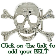 Skull  Crossbones Belt Buckle Biker Goth Pirate Booty Goth Emo Halloween
