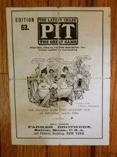 Parker Brothers PIT The Great Game Original 1903 Instructions RARE ORIG HTF OOP