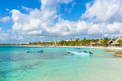 Wandbild: Akumal - Paradise Bay mit wunderschönem weißem Strand in der [...]