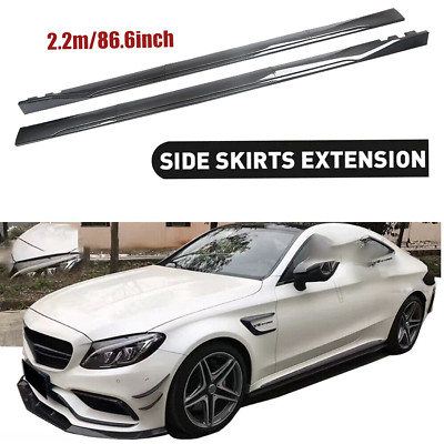Carbon Fiber 86.6inch Side Skirt Extensions Rocker Panel For Mercedes-Benz