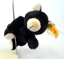 Steiff Magnetic Black Cat 2004 ID Button Tag Cosy Friends Velour Plush China