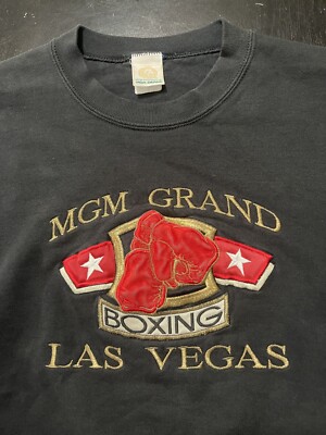 Vintage 1993 MGM Grand Boxing Las Vegas Crewneck Sweatshirt, Black, Size: Medium