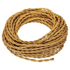 50Ft Twisted Cloth Covered Wire Antique Industrial Electrical Cord Lamp Cord