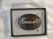 New FARMALL INTERNATIONAL HARVESTER Belt Buckle with Brushed Pewter Background