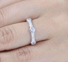 Bezel 3-stone 925 Sterling Silver CZ Engagement Ring Wedding Band Sz 3-14 S5566