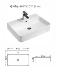 Design Keramik Bad Waschtisch 60 cm Hängewand Waschbecken Möbelwaschtisch Becken