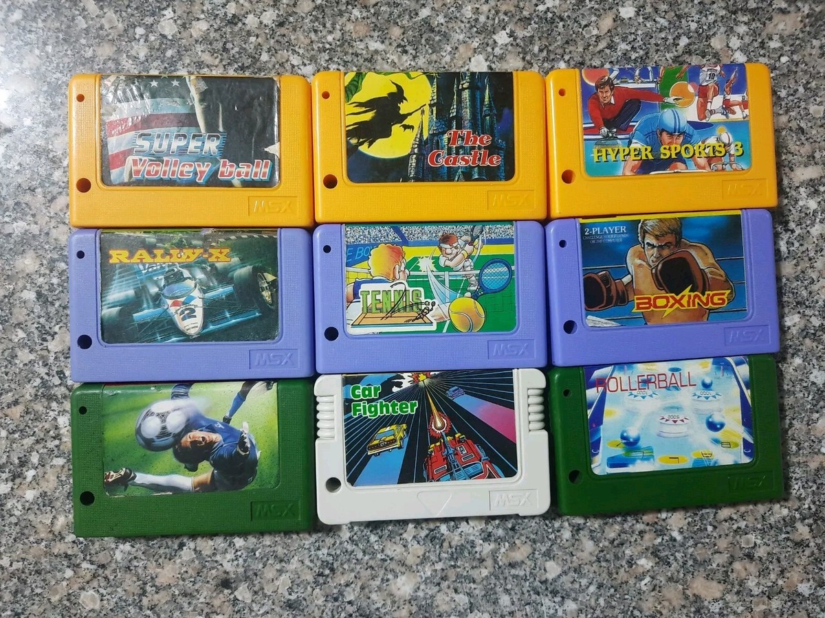 Vintage Lot of 9 MSX Games ( Rally-x - Super Volleyball- The