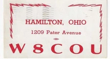 QSL  1949 Hamilton  Ohio    radio card