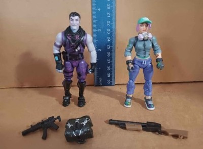 Fortnite Figure Lot Dark Jonesy And Teknique With Accessories 