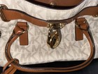 Michael Kors Hamilton Medium Logo Satchel Handbag Signature Vanilla Canvas     — photo 1