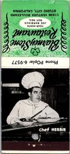 Blarney Stone Restaurant Studio City California Chef Photo Matchbook Cover P.