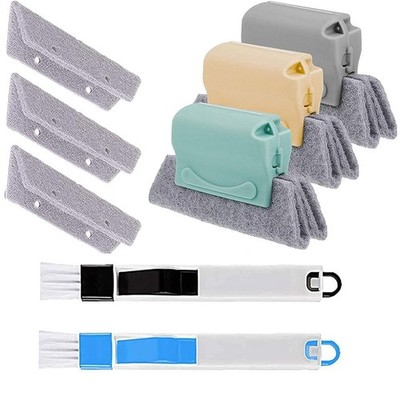Magic Window Track Cleaner Tool Set - 3 Groove Gap Cleaning Brush + 2 Window ...