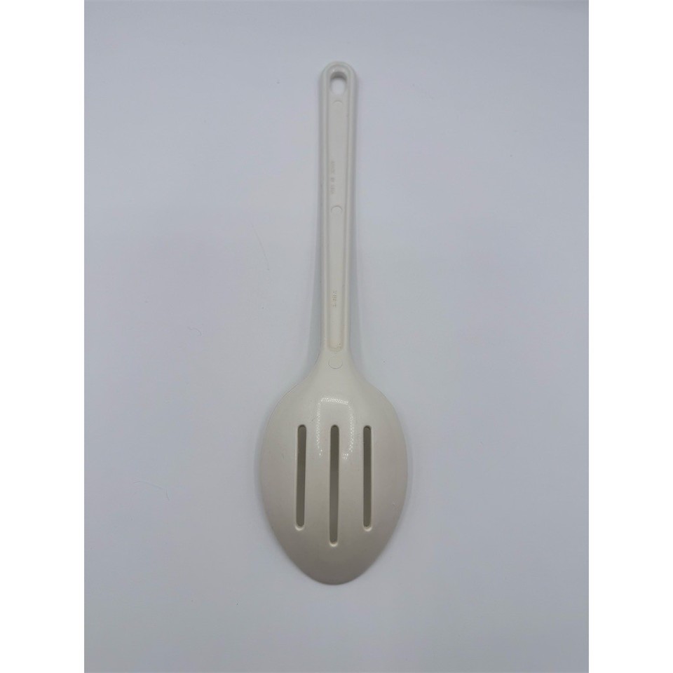 Pyrex Slotted Serving Spoon White Textured Grip Hanging Hole Logo ...